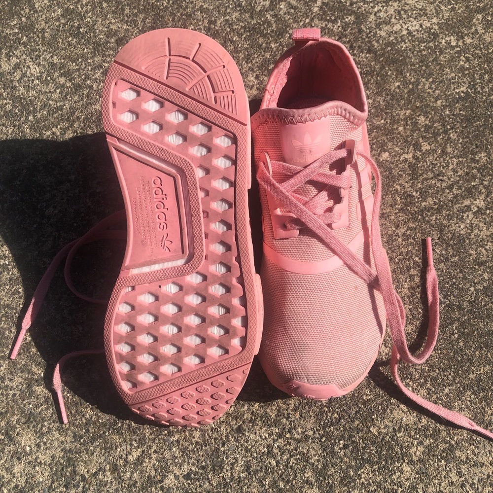 Pink adadias shoes, youth size 1